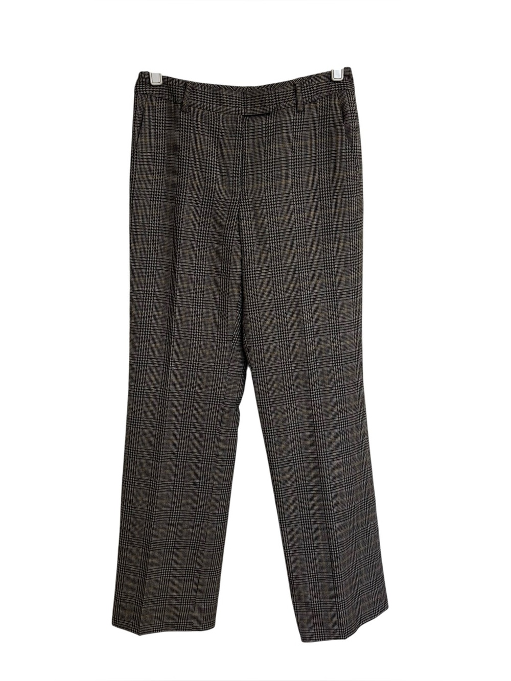 Brooks Brothers ‘346’ wool plaid minimalist office career trousers pants size 2